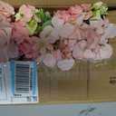 10 Sets Mason Jars Flower Table Centerpiece with Pink Rose Hydrangea Artificial Flowers Jars for Wedding Engagement Dining Party Kitchen Living Baby Bridal Shower