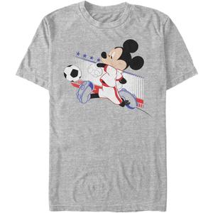 Disney Classic Mickey France Kick Men's Tops Short Sleeve Tee Shirt (Large Tall, Athletic Heather)