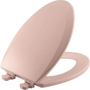Bemis 1500EC Durable Wood Toilet Seat with Easy Clean Hinges, Made in USA, Elongated, Venetian Pink