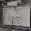 RIZZARI Enclosed Cat Litter Box with Lid, Large Foldable Litter Box with Litter Scoop, Top Entry Cat Toilet for Kittens and Big Cats (Light Gray,Stainless Steel with Deodorizer, X-Large)