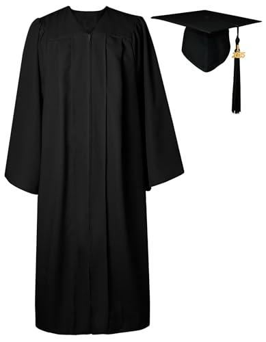 GraduatePro Matte Graduation Cap and Gown 2025 Set Bulk with Tassel for High School & College Black 57, size XL GraduatePro Matte Graduation Cap and Gown 2025 Set Bulk with Tassel for High School & College Black 57, size XL