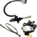 Rear Brake Caliper & Master Cylinder & Brake Hose Line Set Compatible with Yamaha Banshee 350 YFZ350 1987-2006 OE Part # 1UY-2580W-01-00 29L-25850-51-00 5FK-2583V-00-00