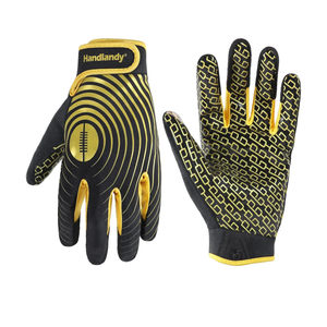 HANDLANDY Football Gloves - Men's Sticky Wide Receiver Grip Gloves, Hot Pink Stretch Fit Adults