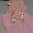 ASENKU Dog Dress Pet Wedding Dress Princess Lace Puppy Birthday Party Outfit Formal Apparel Girl for Small Medium Dogs Cats (Large, Pink)