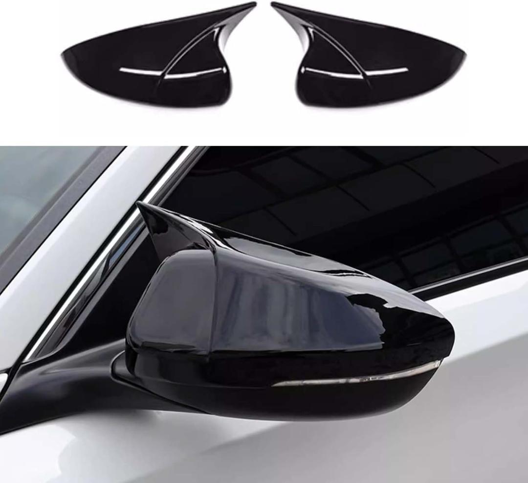 FIt for Honda Accord Ox Horn Mirror Cover 2018 2019 2020 2021 2022 2023 2024 2025, Side Door Rearview Mirror Caps Trim for 10th 11th Gen Accord (Bright Black)