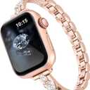 VISOOM Love Bracelet Compatible With Apple Watch 40mm/38mm/41mm/42mm/44mm/45mm/46mm Series 11 10 9 8 7 SE Series 6 5 4 Band Women Metal Iwatch Wrap Jewerly Ape Watch Strap Slim Band Apple Watch 3 2 1