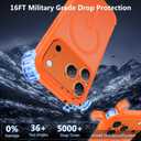 for iPhone 17 Pro Case [Compatible with MagSafe] [2X Screen Protectors][Military Grade Drop Tested] Heavy Duty Magnetic Phone Case for iPhone 17 Pro 6.3",Orange