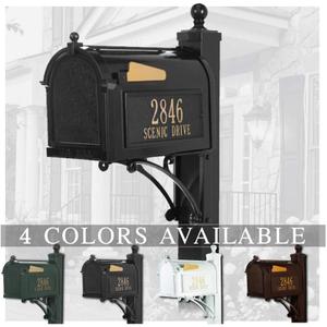 Whitehall™ Personalized Whitehall Capitol Mailbox with Side Address Plaques and Post Package