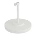 California Umbrella 50 lbs. Round Concrete Weighted Powdercoated Steel Umbrella Base, White Frame