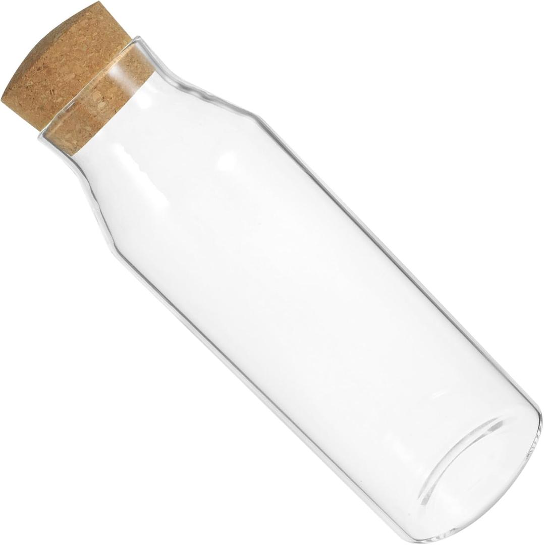 Cabilock Airtight Glass Storage Canister with Cork Lid Kitchen Container for Dried Fruits Cereals Coffee and Sugar Wide Mouth Design for Easy Access and Cleaning