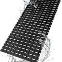 BEMISO Shower Mat Non Slip Bathtub Mat with Suction Cups and Drain Holes 37.4 x15.7 Inch Bath Mat for Tub & Shower.Easy Dry,Easy to Cut,Eco-Friendly (Black)