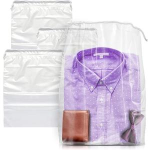 InfinitePack Large Transparent Shoe Bags for Travel, Portable Shoe Bags, Shoes Pouch Storage Organizer with Drawstring for Men & Women aClear Window Shoes Pouch with Rope (10"x14"(100pcs))