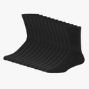 Hanes Men's Double Tough Crew Socks, 12-Pair Pack Black