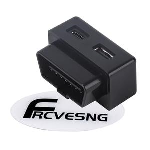 FRCVESNG Car OBD Power Adapter, PD 30W OBD Male to Type-C USB Female Charger DC12‑24V OBD Car Charger for Mobile Phones, Dash Camera GPS, Tablets, Radar Detector, DVR