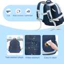 CAMTOP Toddler Backpack for Boys Girls 2-4, Kids Backpacks for Kindergarten Preschool, 12" H Small Bookbag for Daycare Travel (Navy, 12''- Not fit A4 folder)