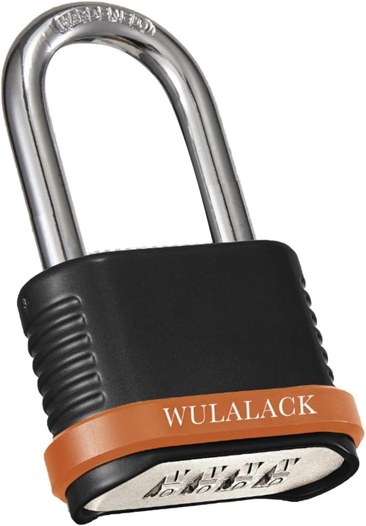 WULALACK Heavy Duty Outdoor Combination Lock with 1-1/2-Inch-Long Shackle, Weatherproof Combo Lock for GateFenceShed