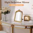 YUSONG Vintage Desk Mirror 7" Gold Antique Tabletop Mirror with Resin Frame, Decorative Wall Art for Living Room Bedroom Vanity Desk Decor, Birthday Gift