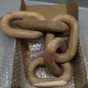 PEAKOLY Book Shelf Decor Items - Acacia Wood Chain Link Decor, Coffee Table Accessories, Bookshelf Decors, Sculpture for Shelves, Wooden Decorative Objects, Link Ornament, Living Room Accents