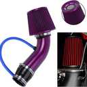 BARTOO 3'' Cold Air Intake Kit Aluminum Automotive Cold Air Intake Pipe Filter Induction Flow Hose Pipe Kit, Purple