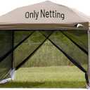 10x10 Mosquito Netting for Canopy, Pop up Tent Mesh Screen Side Walls, with Zipper Door and Widen Wind Deflector, 4 in 1