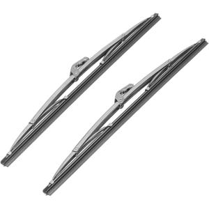 Universal Windshield Wiper 12in / 30.48cm Front Windshield Wiper Blades Stainless Steel Polished Silver for Car