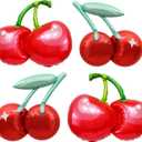 3 x 4pcs Red Cherry Balloons,Cute Cherry Balloons for Summer Party Decorations, Fruit Theme Birthday Decor,Cheetah Cherry Party, She is ready to Pop Party
