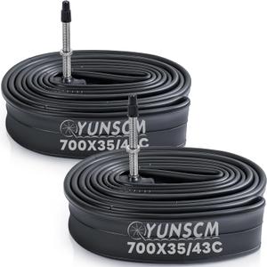 2-PCS 700x35C/38C/40C/42C/43C Bike Tubes FV48mm Presta Valve 35/43-622 Inner Tube 700C Bicycle Tubes Compatible with 700 x 35C 700x38C 700 x 40C 700x42C 700x43C Bike Tire Tubes(G-190)