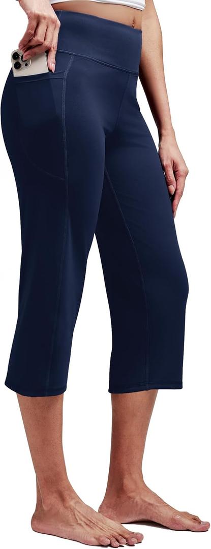Alaroo Capri Pants for Women High Waisted Yoga Pants with Pockets - Cropped Workout Leggings for Athletic, Casual Summer