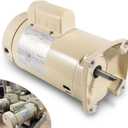 355010S Pool Pump Motor Energy Efficient Pool Pump Replacement Motor Parts For WhisperFlo High Performance Pool Pumps WFE-4 & WFE-26, 1 HP, 115/208-230 Volts, 1 Speed, SF/WF, Square Flange Pool Motor