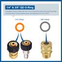1/4" & 3/8" QD Pressure Washer O-Ring Seal Quick Colored M22 Quick Connect Coupler - 1/4" 30PC Orange and 3/8" 30PC Grey