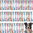 Syhood 48 Pcs Dog Toys Bulk Chew Ropes Dental Cotton Teething 2 Knot Tug of War Toy for Aggressive Chewers Small and Medium Dogs Puppies