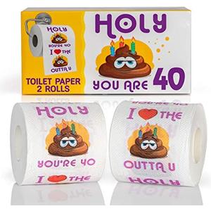 MMOBILITY 40th Birthday Party Favors for Men | Gift for 40 Year Old Woman Birthday | 40 Years Old Birthday Decorations | Best Bday Gifts for Women | Birthday Toilet Paper | Pack of 2