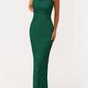 PRETTYGARDEN Summer Dresses for Women 2026 Lace Floral Bodycon Semi Formal Party Wedding Guest Boho Maxi Dress (Dark Green,Medium)