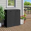 DWVO 76 Gallon Outdoor Resin Trash Can with Dual Lid and Drip Trays, 248 Quart Hideaway Garbage Bin for Porch, Backyard