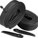 FANSPRO 2 Pack of 24 Inch Bike Tube 24x2.125 24x2.20 24x2.25 24x2.30 24x2.35 24x2.40 Heavy Duty Bicycle Tube with 2 Tire Levers, 32mm Schrader Valve Premium Quality Butyl Inner Tube