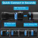 Hon&Guan 16 Ft Shop Vac Hose Kit with Quick-Connect Adapters, Flexible 1-1/4 Vacuum Hose Compatible with Home & Shop Vac, Expanded Multi-Brand Power Tool Adapter Set (1-1/4 to 2-1/4)