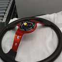 RASTP-14inch 350mm Universal Racing Drift Steering Wheel Aluminum PU Car Sport Steering Wheels Car Accessories RS-STW020-TP（red）