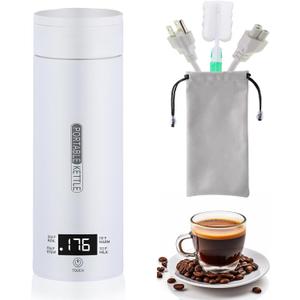 Travel Portable Electric Kettle,500mL Capacity,316 Stainless Steel,with 4 Variable Presets Temperature Control,Digital Display