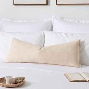 Kevin Textile 14x36 Inch Long Lumbar Cover 1 Pack Soft Boucle Textured Decorative Waterproof Rectangle Cushion Elegant Accent Pillows for Couch Sofa Chair Bed Home Decor Indoor Outdoor Beige