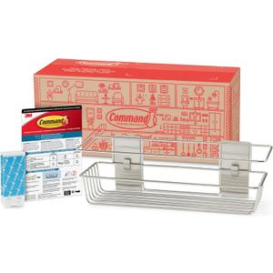 Command Shower Caddy with Water Resistant Strips, Organize Your Bathroom, Easy to Open Packaging Bathroom Decor