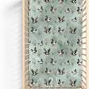 Vintage Mallard Duck Baby Crib Sheets for Boy Girl 28"x52" Hunting Duck Green Leaves Soft Snug Fitted Crib Mattress Cover Wild Duck Animal Baby Sheet for Standard Crib & Toddler Mattress Pad (One size)
