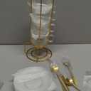 5.4 oz Espresso Cups Set of 4,Clear Glass Coffee Cups with Saucers Spoons and Cup holder,Stackable Small Cup for Espresso,Latte,Cappuccino,Tea