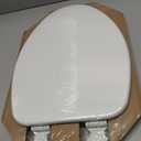 CHURCH Toilet Seat, Easy Clean Hinges Release for Deep Cleans, Durable Enameled Wood Seat, Elongated, White