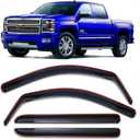 in Channel Window Visors Rain Guards for Chevy Silverado/GMC Sierra 1500 Crew Cab 2014-2018,Silverado/Sierra 2500HD-3500HD Crew Cab 2015-2019 Rain Guards,Window Deflectors Vent Shades-4pcs