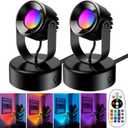 7W RGBW Uplights Indoor, Spotlights Indoor Christmas LED Color Changing Uplights Indoor with Remote Dimmable Function Memory Feature LED Ambient Lighting for Party,Bar,Esports Room,2 Pack