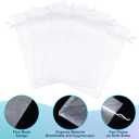 Sweetude 60 Pcs 16 x 24 Inches Extra Large Drawstring Organza Bags Mesh Gift Drawstring Pouches Mesh Jewelry Bags for Party Wedding Favor Candy Vegetables Growing Plants (White)