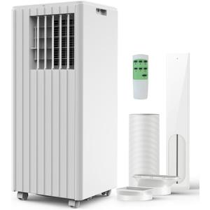 Garvee 8000 BTU Portable Air Conditioner, Complete Window Kit & Remote Included - Easy Setup, Cools 350 Sq. Ft Rooms, 24-Hr Timer, Sleep Mode, Quiet Operation, White