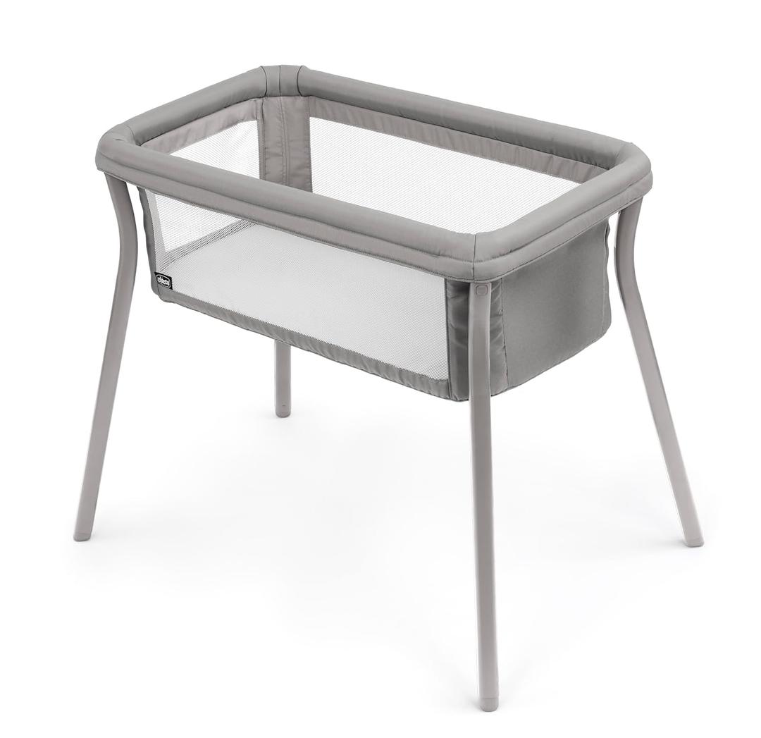 Chicco LullaGo Anywhere SE Portable Bassinet, Lightweight, Space-Saving with Waterproof Mattress and Fitted Sheet, Travel Bassinet for Baby, Clay/Grey
