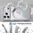 Privacy Case for iPhone 17 Pro Max with 360Stand [Built-in Anti Peeping Screen Protector] [Magnetic Ring ] Full Body Protective Phone 17Pro Cover 6.9", Clear