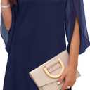 RUMIA Womens Cocktail Dresses Flutter Sleeve Wedding Guest Dresses for Women 2026 Trendy (Large, Dark Blue)